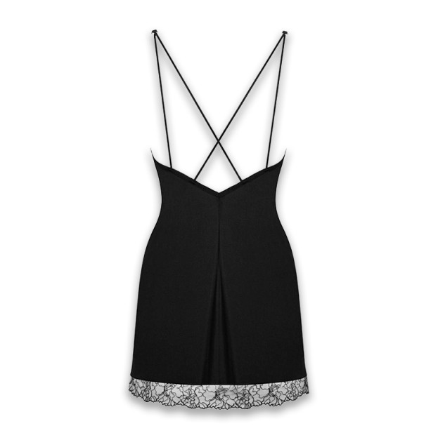 Платье и трусики Obsessive Bella Rou Chemise & Thong Black M/L