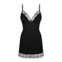 Платье и трусики Obsessive Bella Rou Chemise & Thong Black XL/XXL