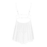 Пеньюар і трусики Obsessive Heavenlly Babydoll & Thong White M/L