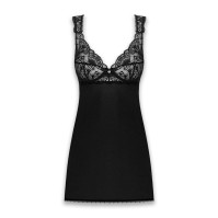 Сукня бебі-дол та трусики Obsessive Donna Dream Babydoll Black XL/XXL