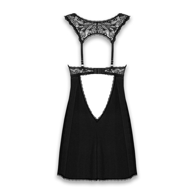 Сукня бебі-дол та трусики Obsessive Donna Dream Babydoll Black XL/XXL