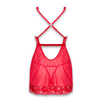 Платье беби-долл Obsessive Lacelove Babydoll & Thong Red XL/XXL