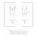 Сатиновий мереживний корсет Obsessive 810-COR-1 Babydoll & Thong Black S/M