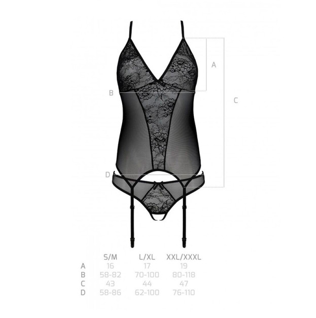Корсет Passion Ursula Corset Black L/XL