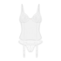 Корсет Obsessive Alissium Corset & Thong White XS/S