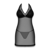 Пеньюар Obsessive Medilla chemise & thong Black M/L
