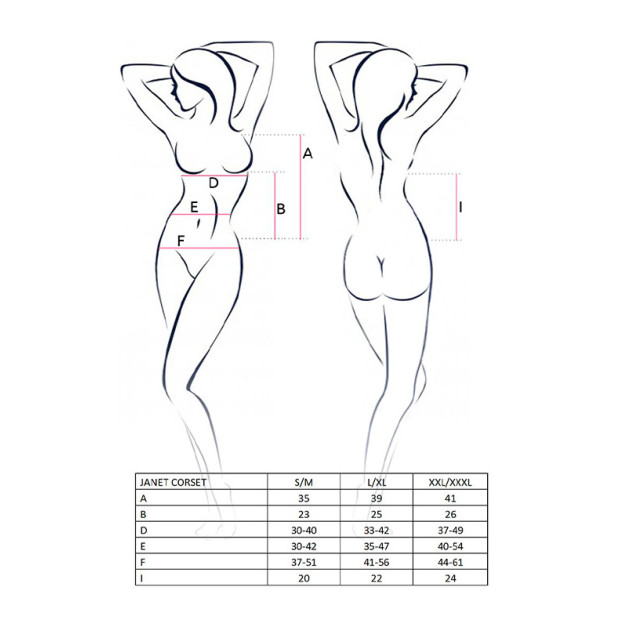 Корсет Passion Janet Corset White XXL/XXXL