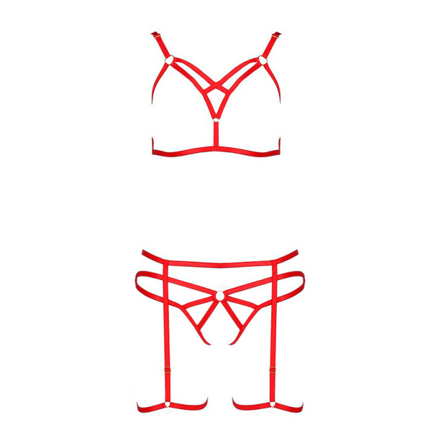 Комплект белья Passion Exclusive Magali Set OpenBra L/XL Red
