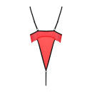 Боді із високим вирізом стегна AKITA BODY S/M Red