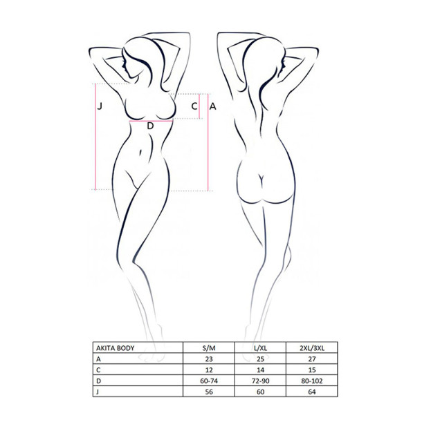 Боди с высоким вырезом бедра AKITA BODY S/M Red