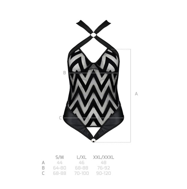 Боді з халтером Passion Hima Body XXL/XXXL Black