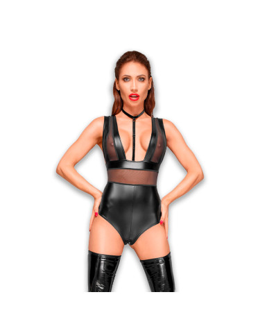 Боді з мокрим ефектом Noir Handmade F183 Powerwetlook Body M Black