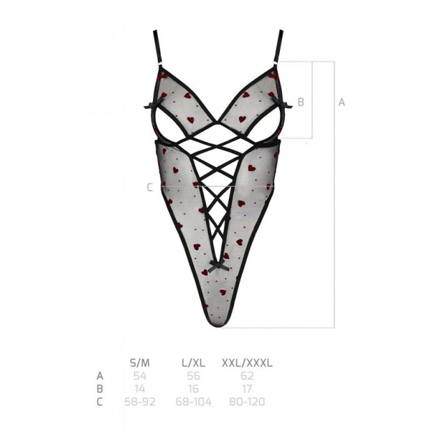 Еротичний боді Passion Lovelia Body XXL/XXXL Black