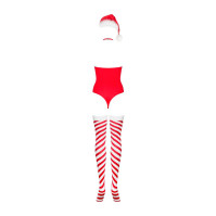 Боді Obsessive Kissmas Teddy S/M Red