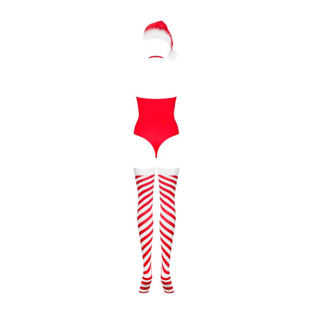 Боді Obsessive Kissmas Teddy S/M Red