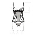 Корсет та трусики Passion Lovelia Corset Black XXL/XXXL