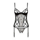 Корсет та трусики Passion Lovelia Corset Black L/XL