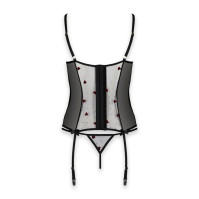 Корсет та трусики Passion Lovelia Corset Black S/M