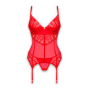 Корсет та трусики Obsessive Ingridia Corset & Thong Red XS/S