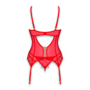 Корсет та трусики Obsessive Ingridia Corset & Thong Red XS/S