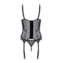 Корсет та трусики Passion Leafa Corset Black XXL/XXXL