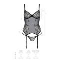 Корсет та трусики Passion Leafa Corset Black S/M