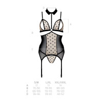 Корсет та трусики Passion Dominica Corset Beige S/M