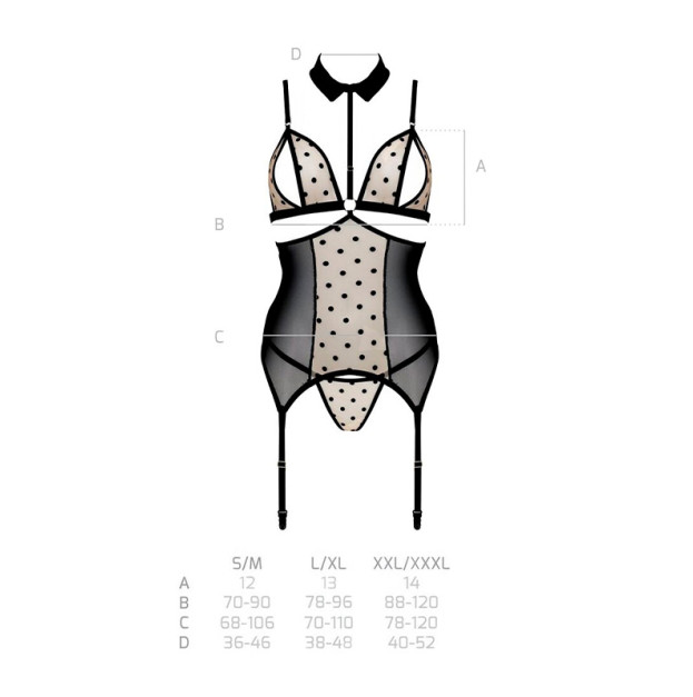 Корсет та трусики Passion Dominica Corset Beige L/XL