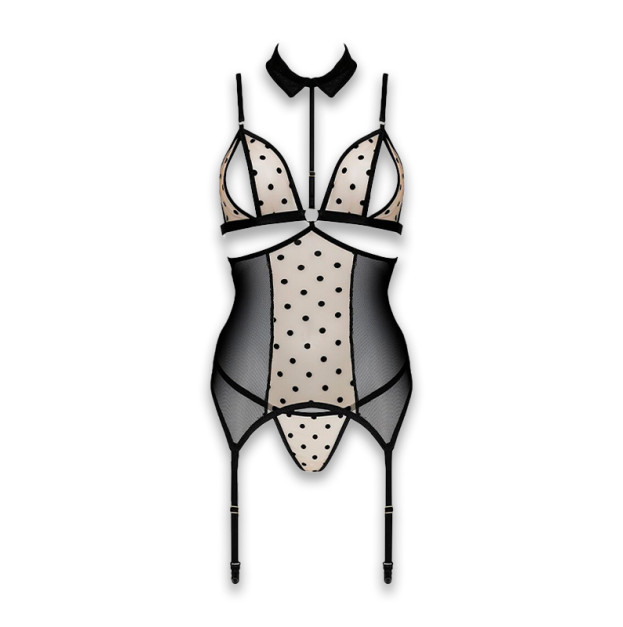 Корсет та трусики Passion Dominica Corset Beige XXL/XXXL