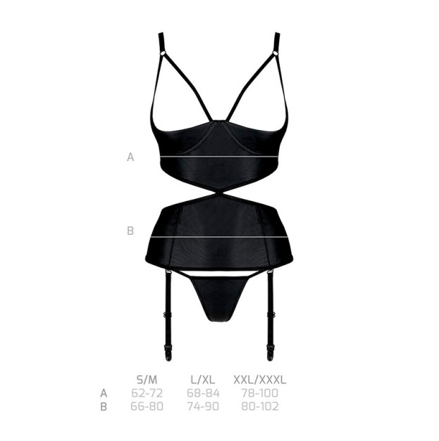 Корсет та трусики Passion Jannies Corset Black L/XL