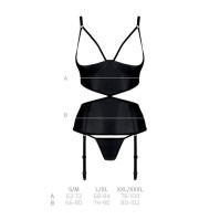 Корсет та трусики Passion Jannies Corset Black S/M