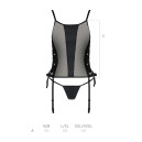 Сітчастий корсет та трусики Passion Malwia Corset Black 2XL/3XL