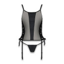 Сітчастий корсет та трусики Passion Malwia Corset Black 6XL/7XL