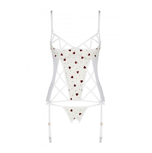 Корсет и трусики Passion Lovelia Corset White S/M