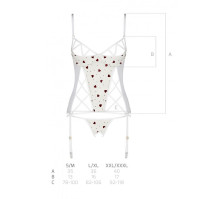 Корсет и трусики Passion Lovelia Corset White XXL/XXXL