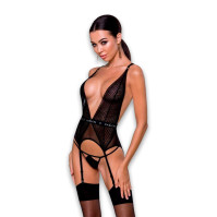 Напівпрозорий корсет Passion Mirajane Corset Black L/XL