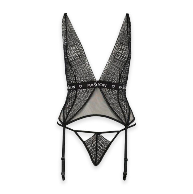 Напівпрозорий корсет Passion Mirajane Corset Black L/XL
