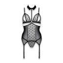 Корсет та трусики Passion Dominica Corset Black XXL/XXXL