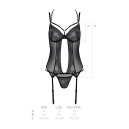 Корсет та трусики Passion Drosera Corset Black XXL/XXXL