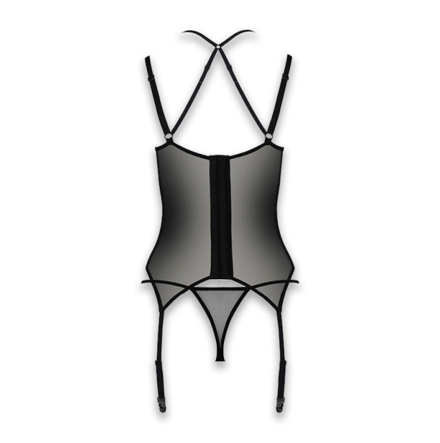 Корсет та трусики Passion Drosera Corset Black L/XL