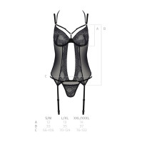 Корсет та трусики Passion Drosera Corset Black L/XL