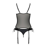 Корсет та трусики Passion Nessy Corset Black XXL/XXXL