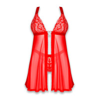 Бебі-дол Obsessive Elianes Babydoll & Thong Red XL/2XL