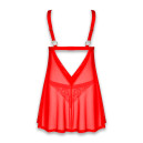 Бебі-дол Obsessive Elianes Babydoll & Thong Red XL/2XL