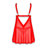 Бебі-дол Obsessive Elianes Babydoll & Thong Red XL/2XL