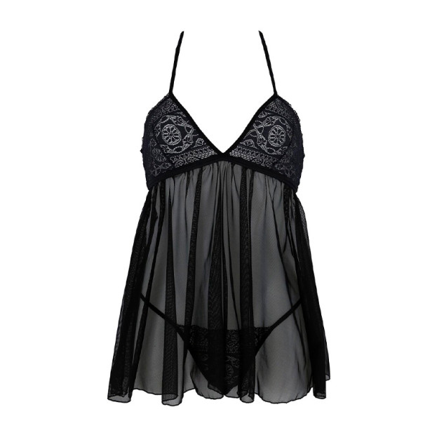 Пеньюар Passion Kerria Chemise Black XXL/XXXL