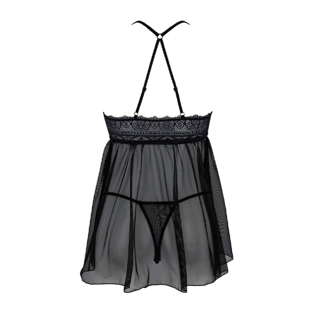 Пеньюар Passion Kerria Chemise Black XXL/XXXL