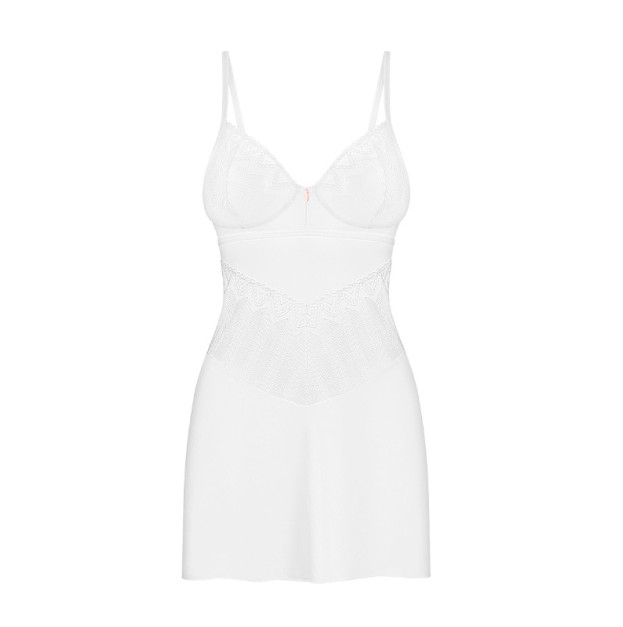 Пеньюар Obsessive Alissium Chemise & Thong White M/L