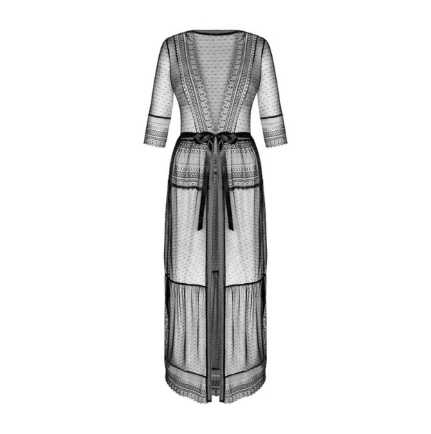 Пеньюар Obsessive Estiqua Peignoir Black XL/2XL