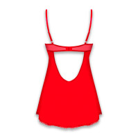 Пеньюар Obsessive Ingridia Chemise & Thong Red XS/S